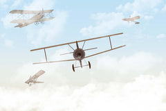 Tapet Personalizat Micii Exploratori cu avioane pe cerul senin - PERFECT SKY WEATHER