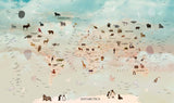 Tapet Personalizat Micii Exploratori cu harta lumii cu animale si baloane - DESERT ANIMAL MAP