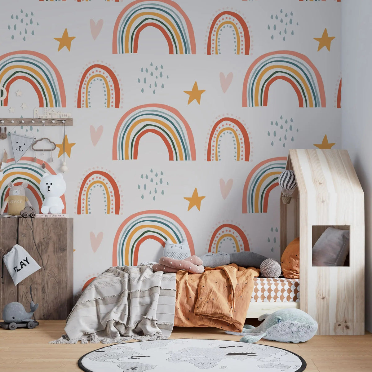 Boho Rainbow Personalised Wallpaper