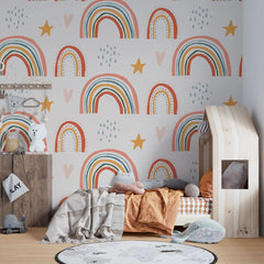 Boho Rainbow Personalised Wallpaper