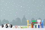 Tapet personalizat inspiratie scandinava pentru copii cu cer instelat peste oras city under the stars