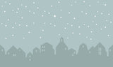 Tapet personalizat inspiratie scandinava pentru copii cu cer instelat peste oras city under the stars