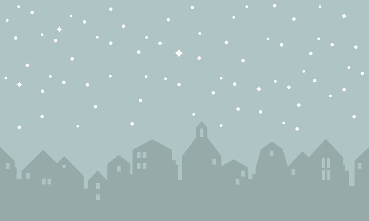 Tapet personalizat inspiratie scandinava pentru copii cu cer instelat peste oras city under the stars