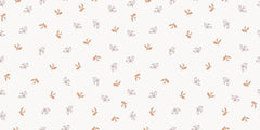 Tapet Personalizat Inspiratie Scandinava cu model abstract cu frunze maro si fundal crem - SOFT LEAF PATTERN