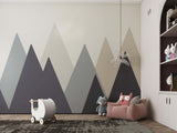 Tapet Personalizat Inspiratie Scandinava pentru Copii cu munti in forme geometrice abstracte  - GEOMETRIC MOUNTAINS
