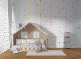 Tapet Personalizat Inspiratie Scandinava pentru Copii cu puncte abstracte multicolore - SOFT RAINBOW COLORS