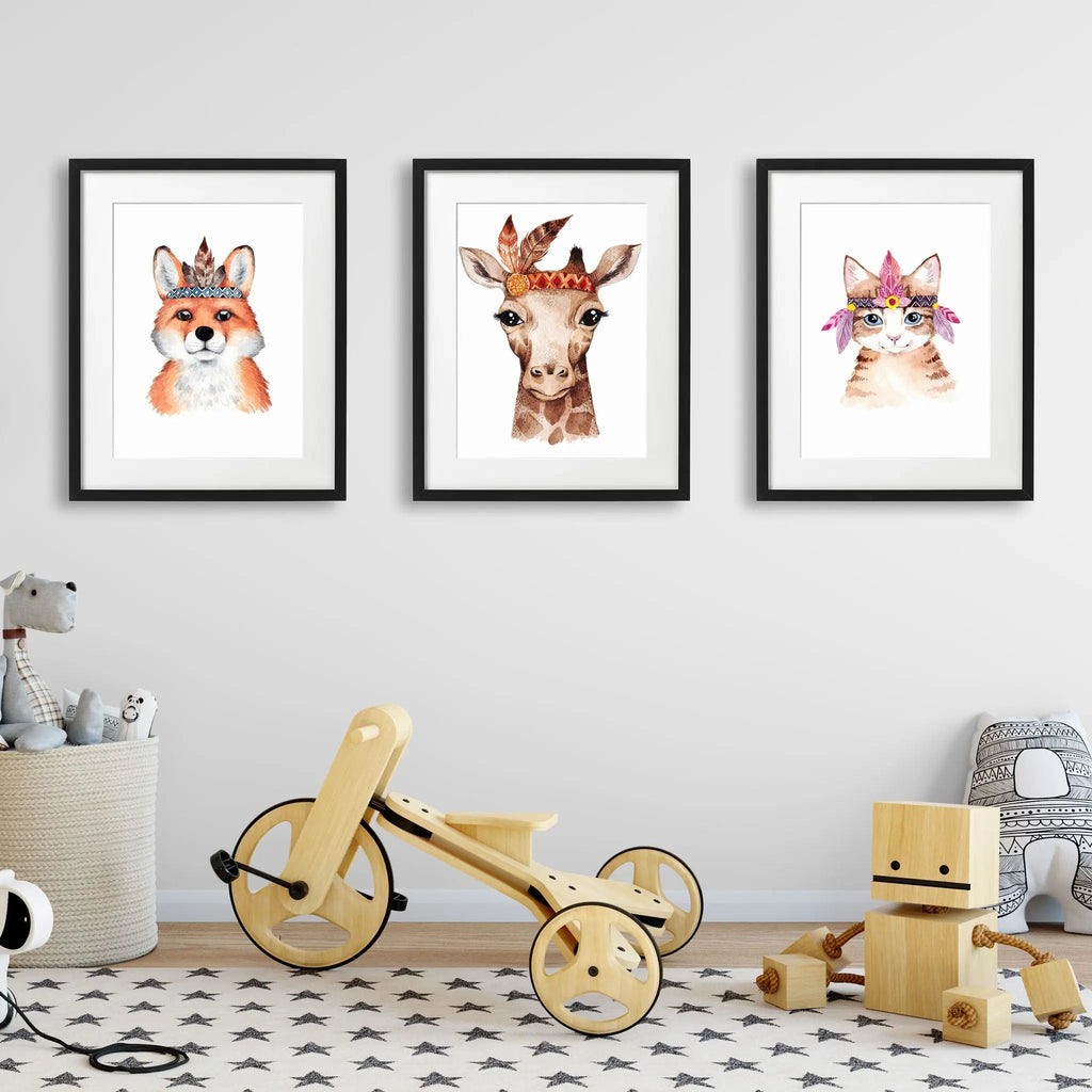 Tablou cu rama copii   GIRAFFE PORTRAIT - beudis.ro